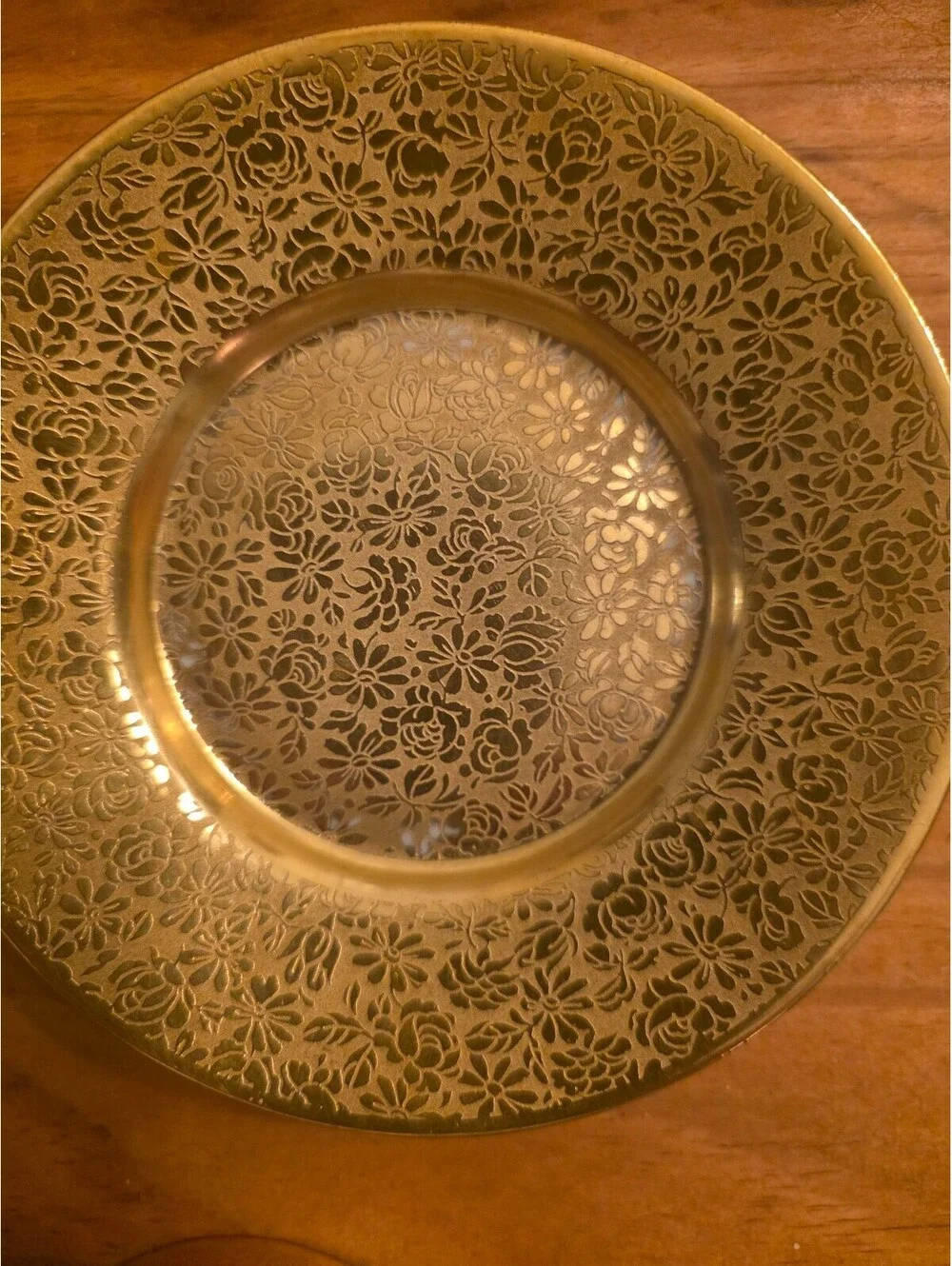 Kutschenreuther Selb Bavaria Gold Floral Porcelain Saucer Plates Set of 2